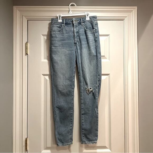 LOFT Curvy High Waist Skinny Jeans Blue Distressed NWT Size 6/28 6 28 - Picture 14 of 14